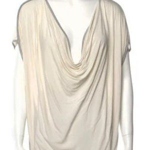 Draped Neck jersey piped top by Haute Hippie Nude
